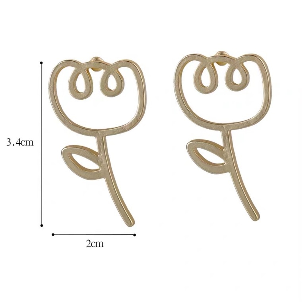 Clip-On Rosebud Stud Earrings - Picture 6 of 8